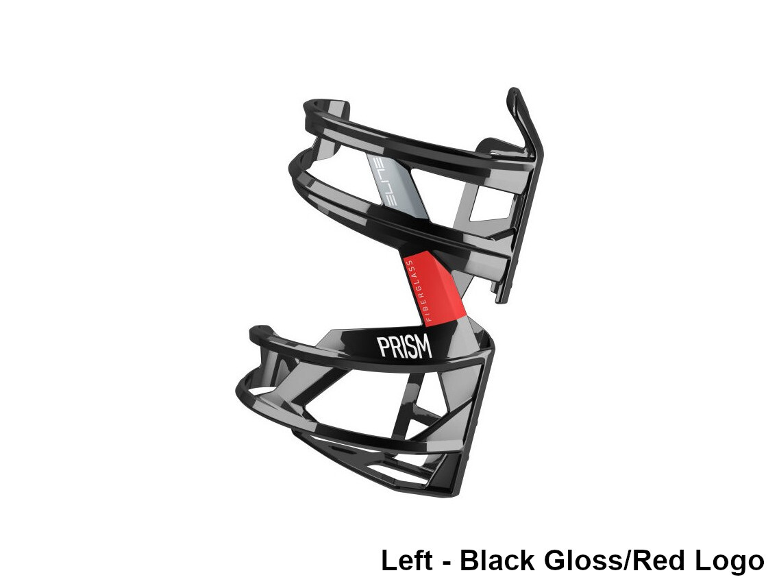 Elite Prism Bottle Cage Black Gloss/White Logo Right for Cages 4 Elite Prism Bottle Cage Black Gloss/White Logo Right for Cages - Image 2