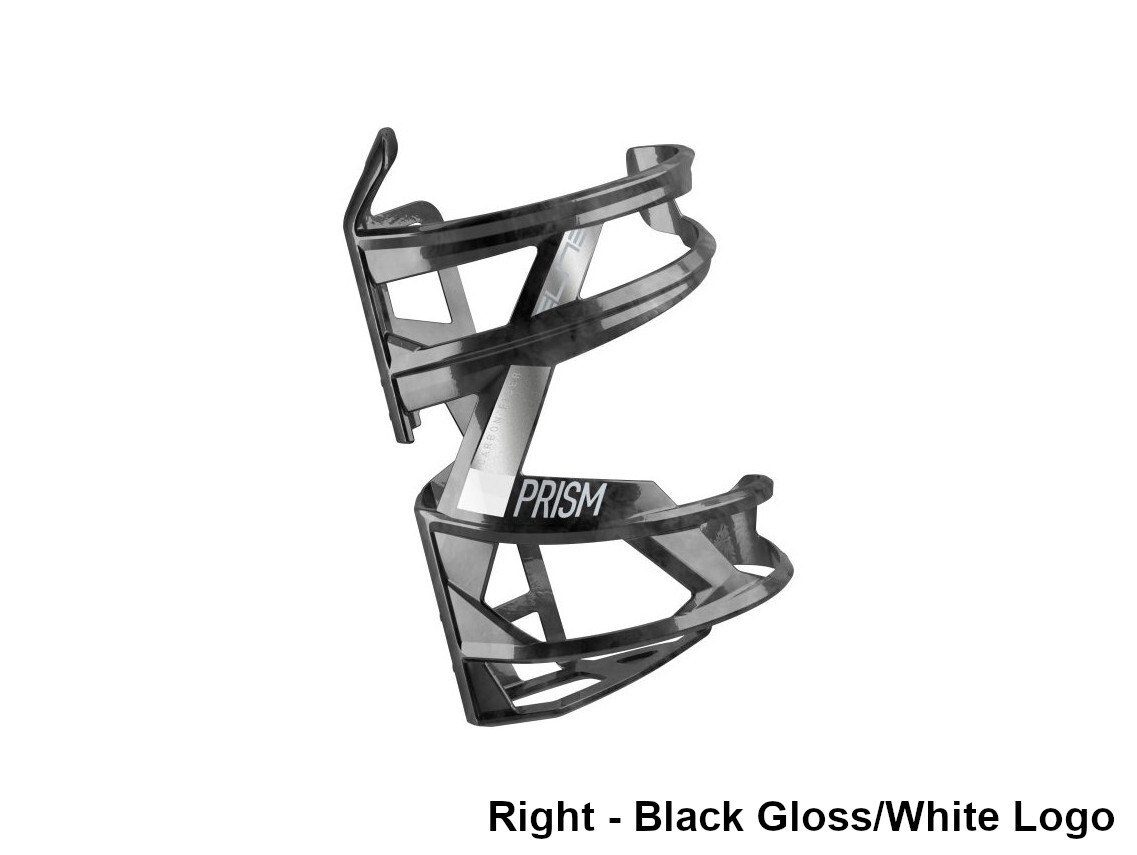 Elite Prism Carbon Bottlecage Black Gloss/White Logo Right for Cages 5 Elite Prism Carbon Bottlecage Black Gloss/White Logo Right for Cages - Image 3